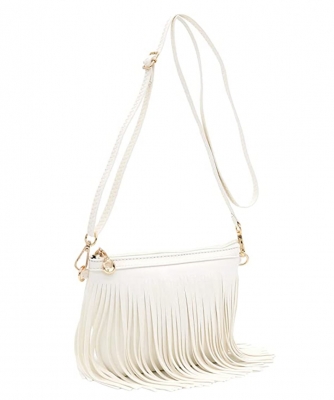 Fringe Crossbody Bag with Wrist Strap E091 DENIM BLUE